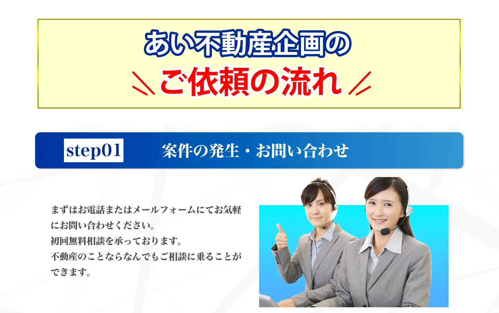 ご依頼の流れ step01